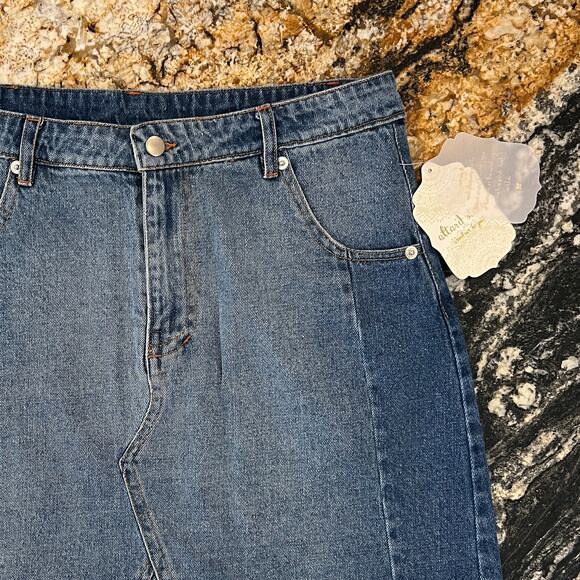 NWT Altar'd State Blue Two-Tone Jean/Denim Mini Skirt - SIZE S - Picture 7 of 10